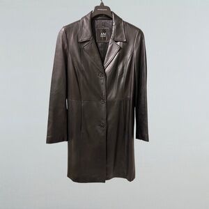 AM Studio 100% Geniune Leather Trench Coat. size XL: Runs true to size.